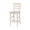 International Concepts Java Bar Height Stool, 30" Seat Height, Unfinished S-193
